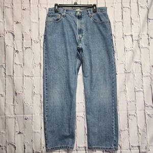 Levis 505 Regular Fit Jeans Mens 36x30 Light Wash Blue Denim Made in USA Vintage